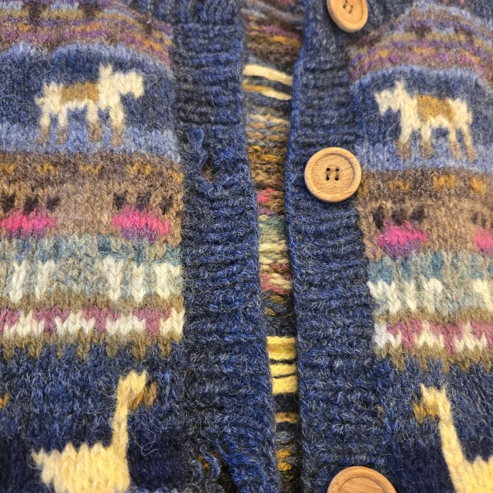 L.L. Bean Wool Sweater Sheep And Geese Animal SIZE LARGE VINTAGE (Few FLAWS)RARE - Picture 7 of 12